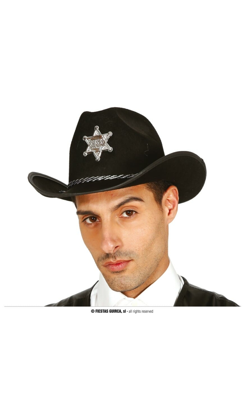 Black Felt Sheriff Hat - Adult One Size