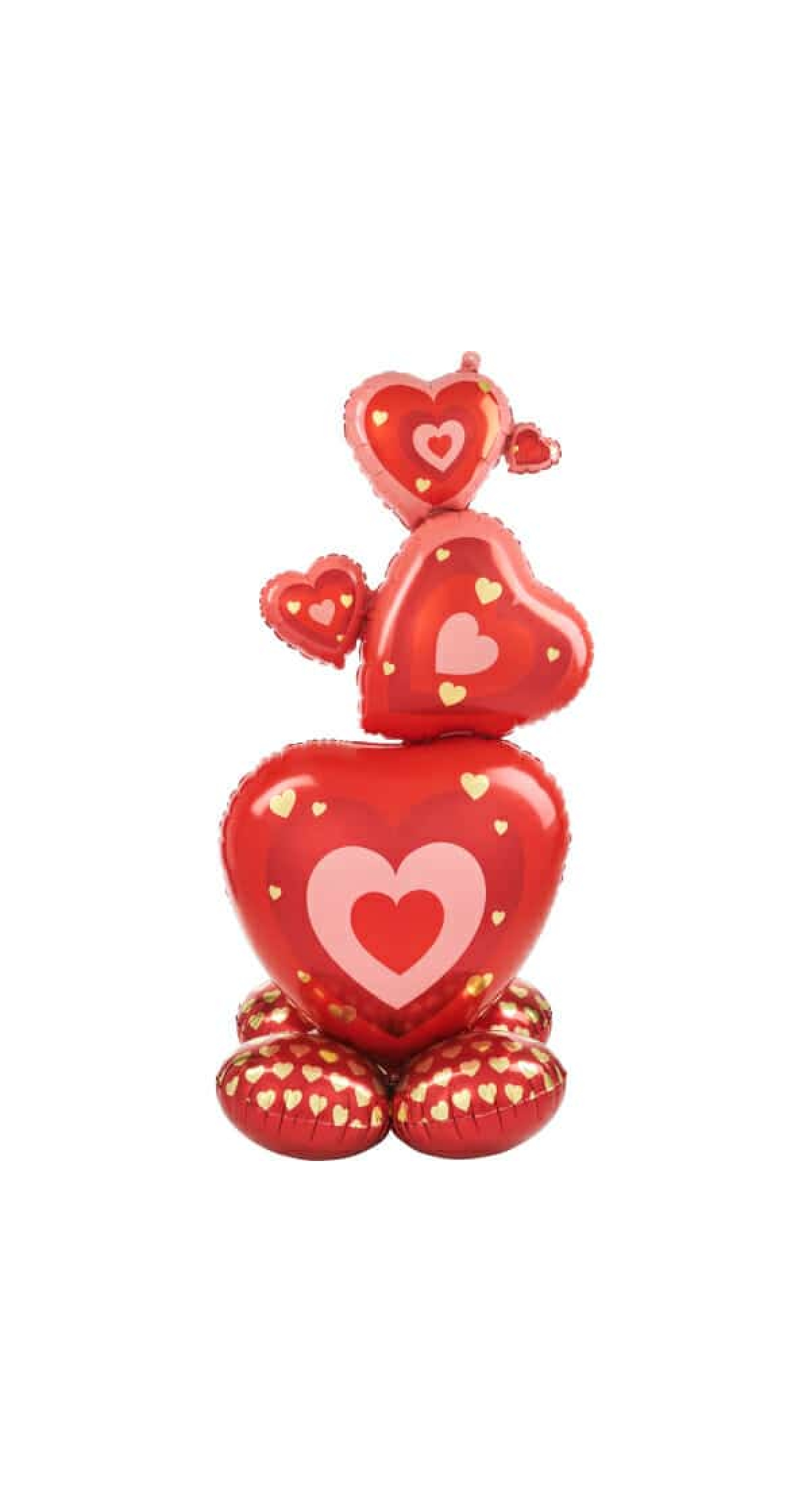 AirLoonz Stacking Hearts Foil Balloon (Air Fill Only) - 63cm x 139cm