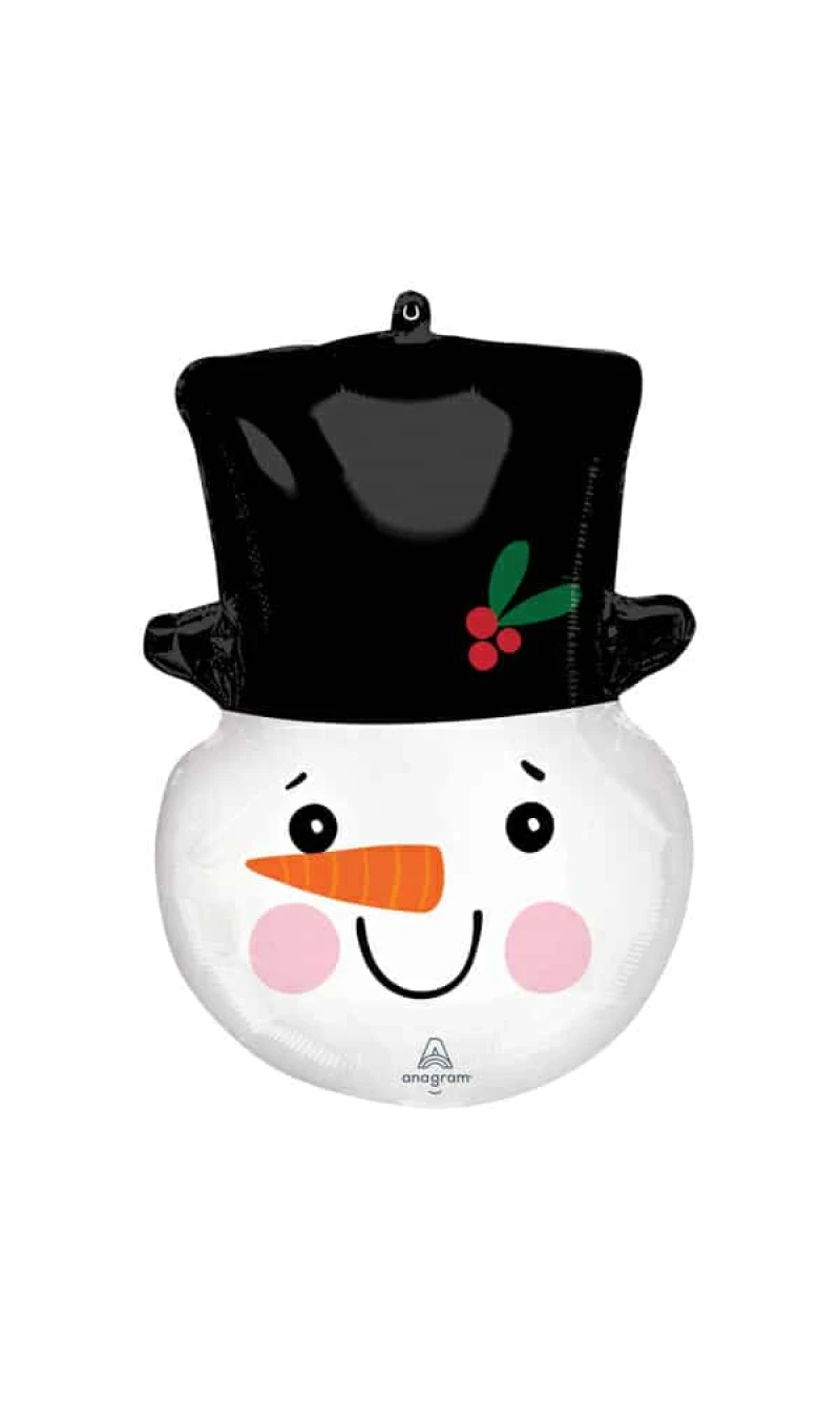 SuperShape Smiley Snowman Head Foil Balloon - 43cm x 58cm