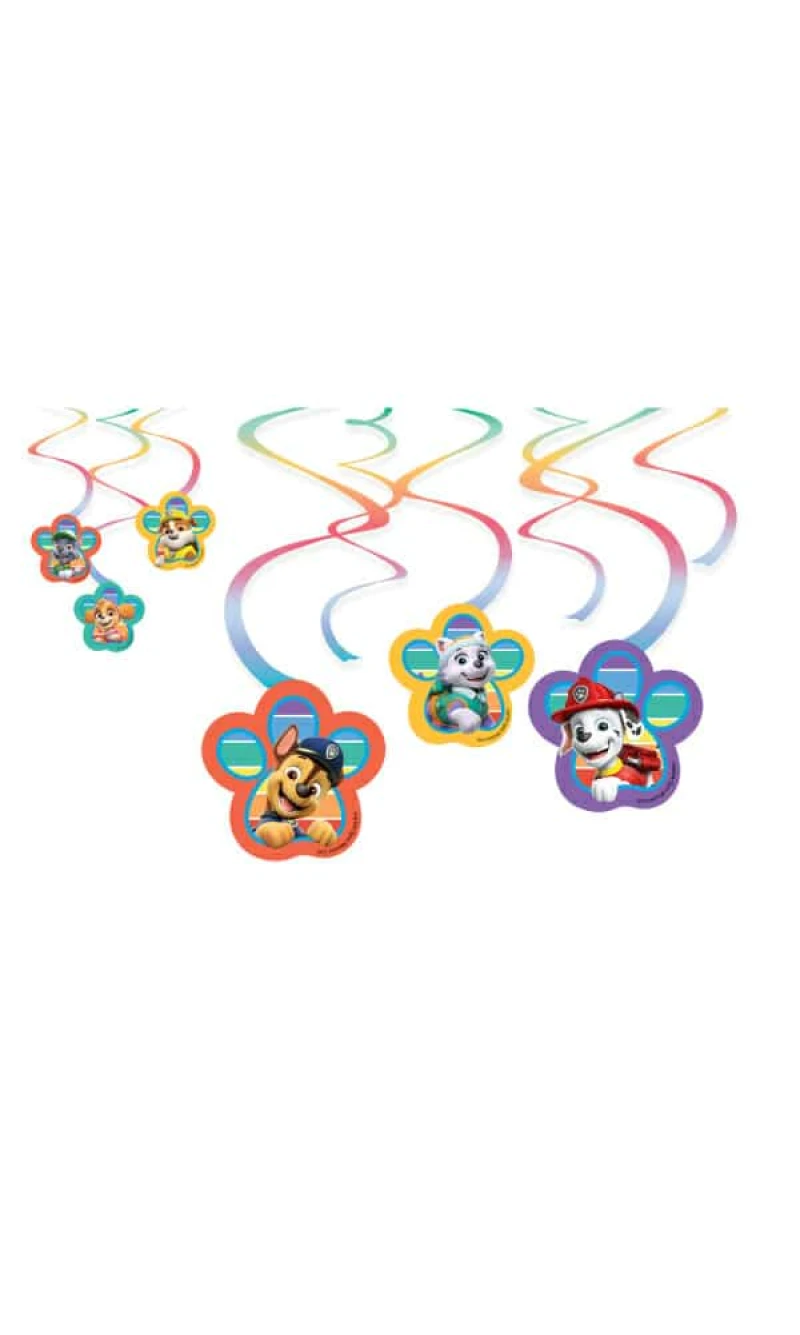 Paw Patrol Swirl Decorations 60cm - 6pk