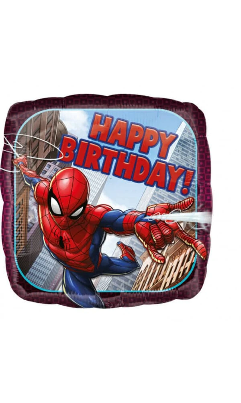 Spider-Man Happy Birthday Foil Balloon Square 45cm