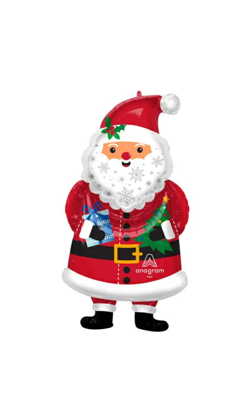 SuperShape Snowy Santa Foil Balloon - 48cm x 86cm