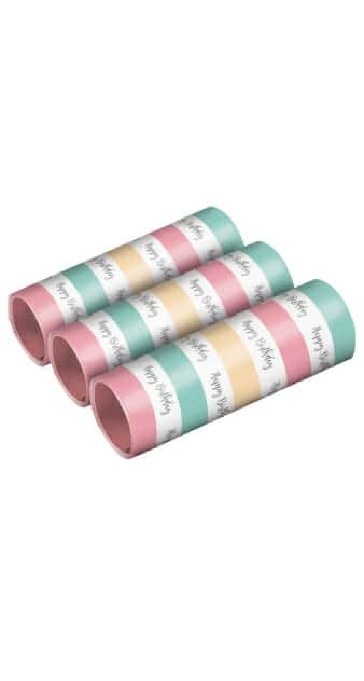 Happy Birthday Pastel Streamers 1.4 x 400cm - 3pk