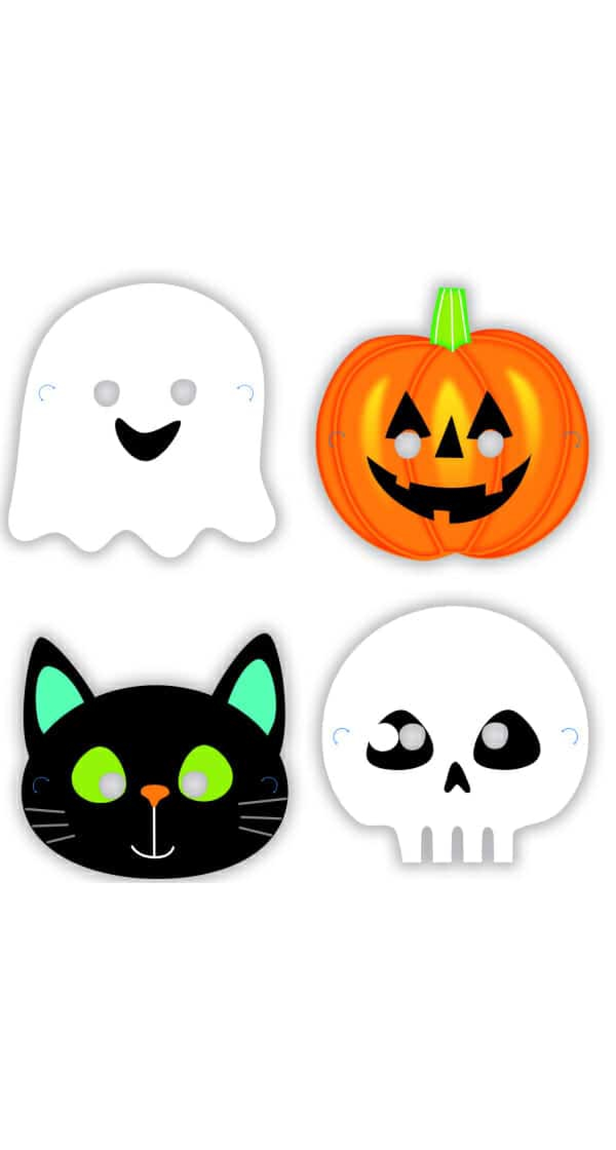 Halloween Friends Paper Masks 16 x 23cm - 8pk