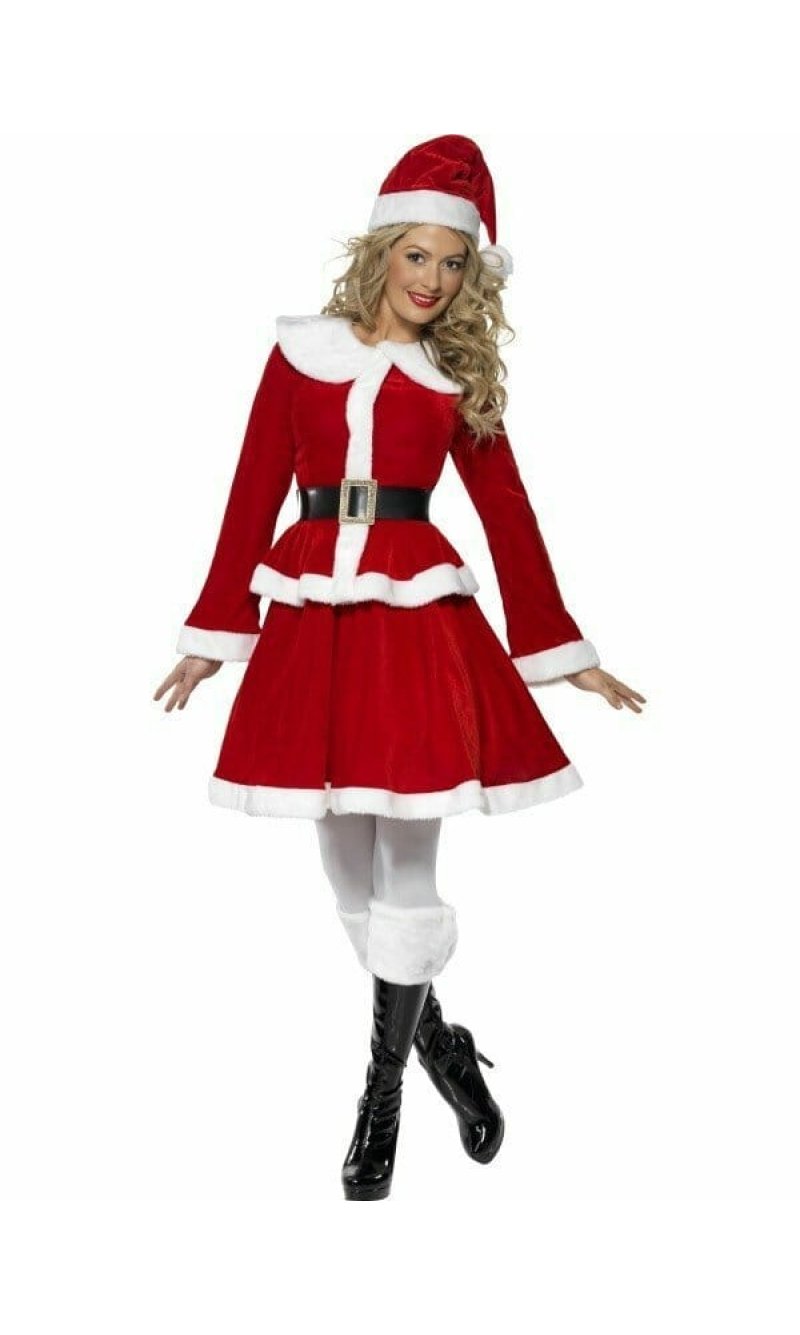 Miss Santa Costume With Muff - Adult Size Extra Large
