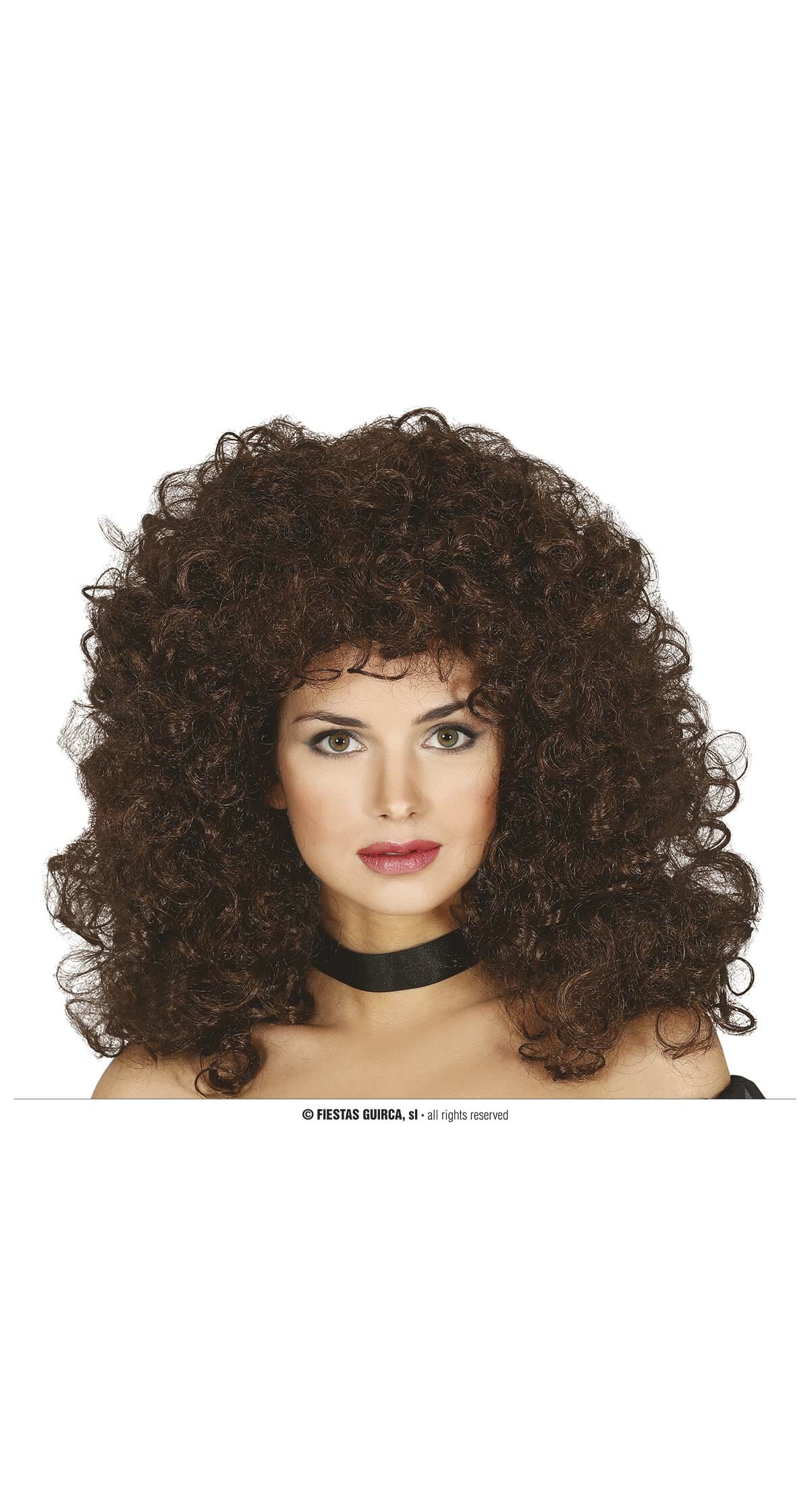 Brown Curly Hair Wig - Adult One Size
