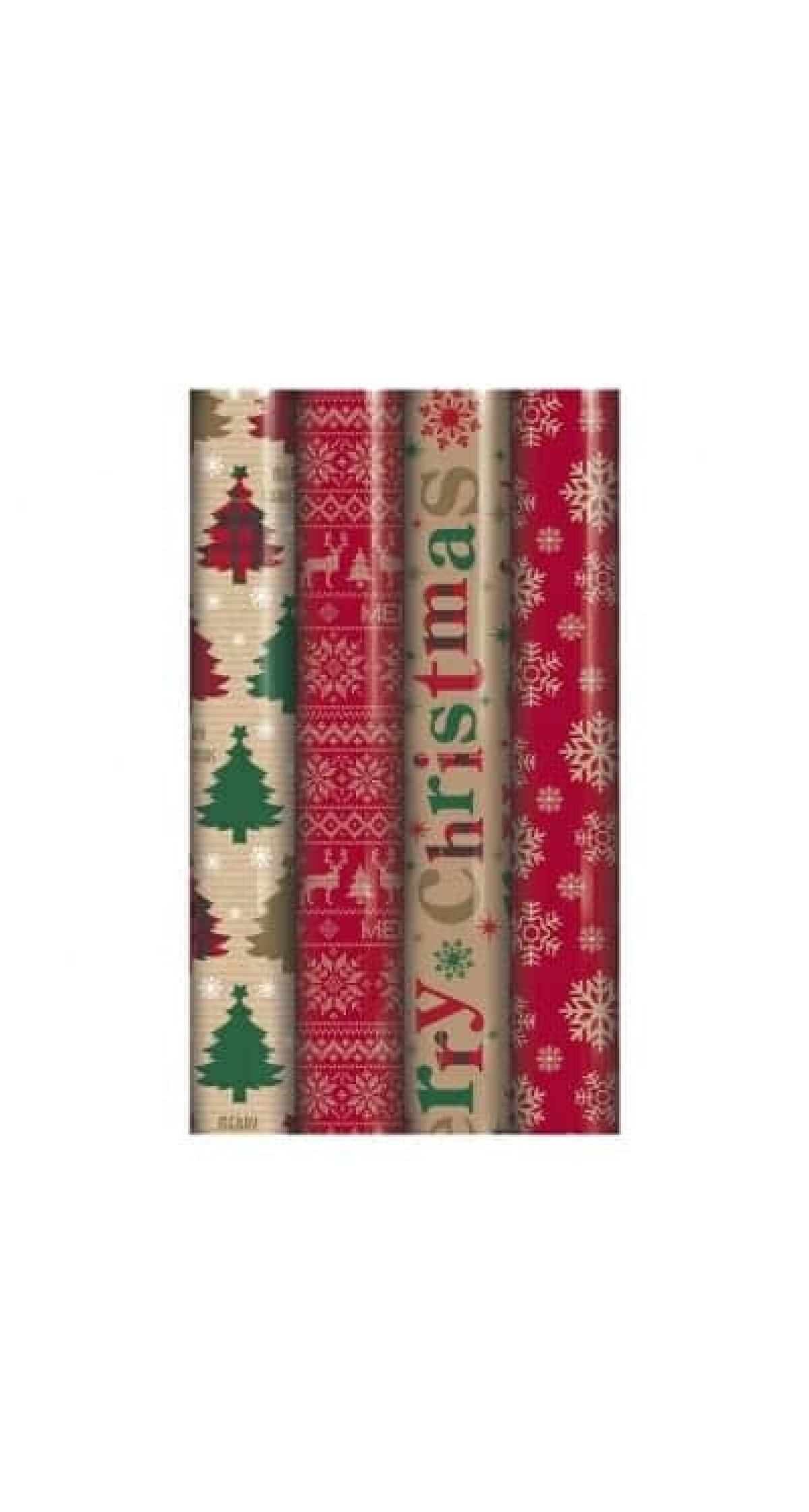 Christmas Gift Wrap Rolls Assorted Designs - 4m (1 piece)