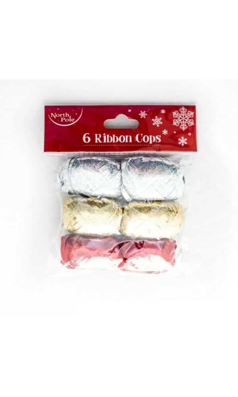 Ribbon Cops Gold Silver Red - 6pcs