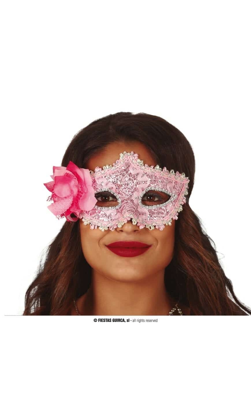 Pink Mask With Flowers