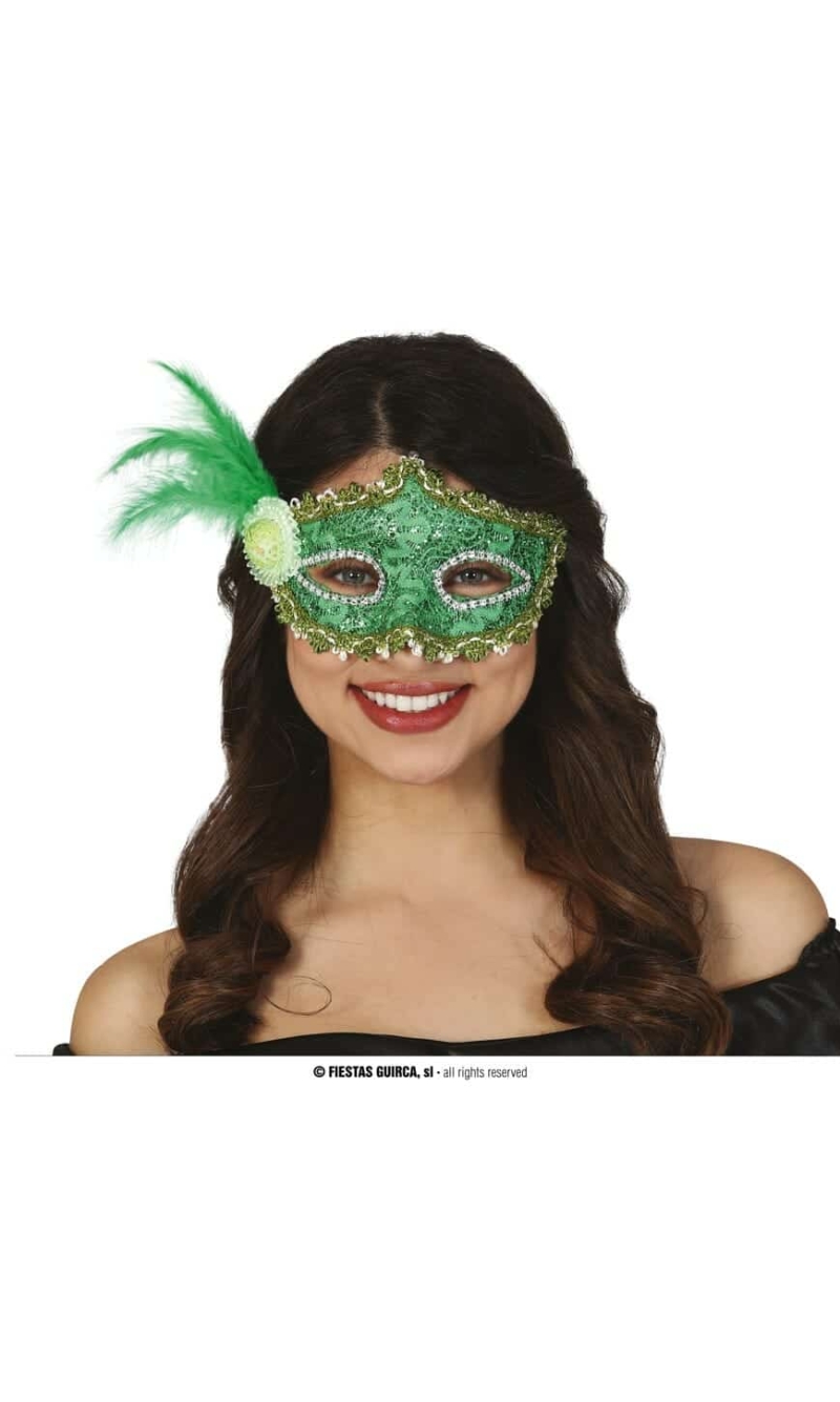 Green Mask With Feather