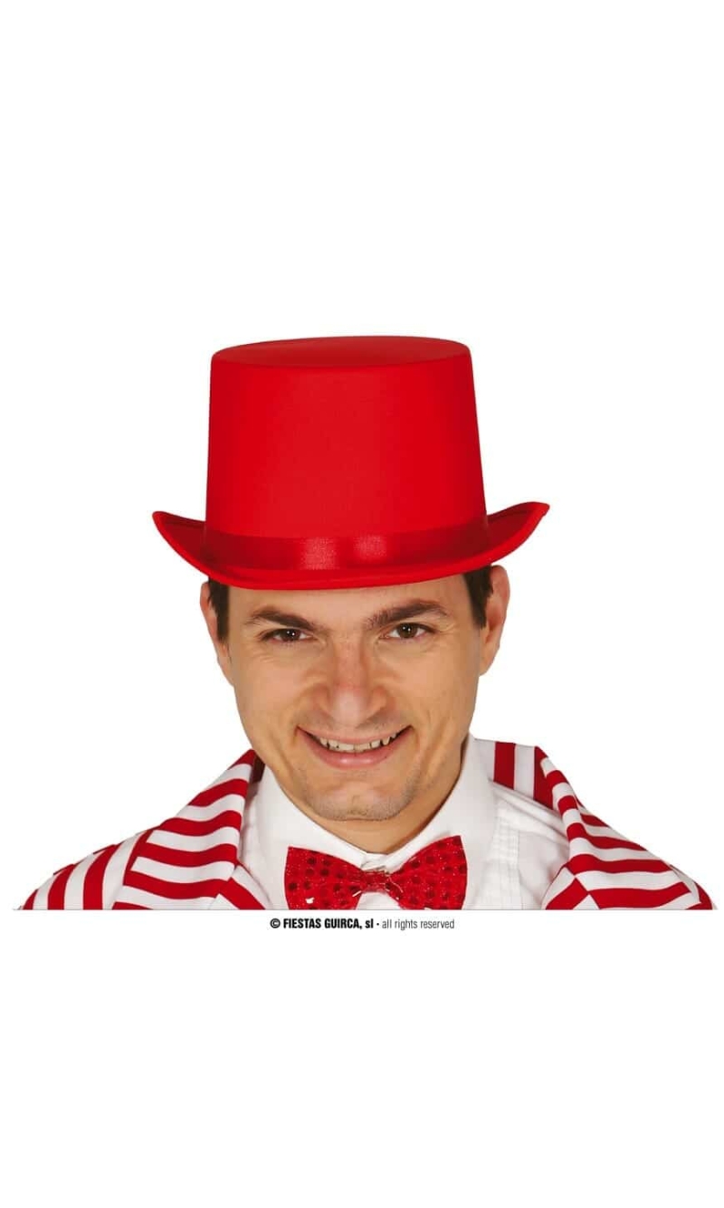 Top Hat With Adjustable Inner Band - Red