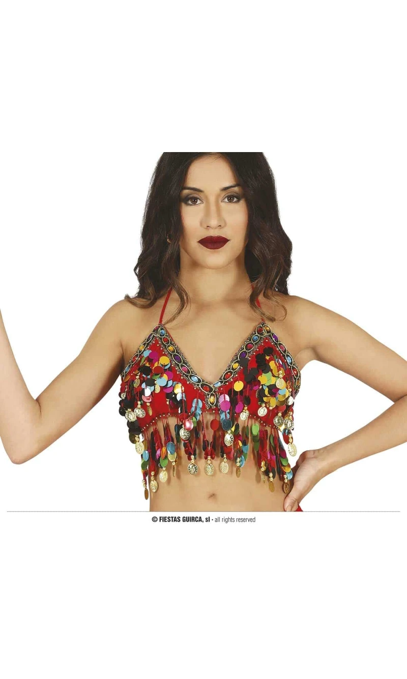 Deluxe Red Belly Dance Top