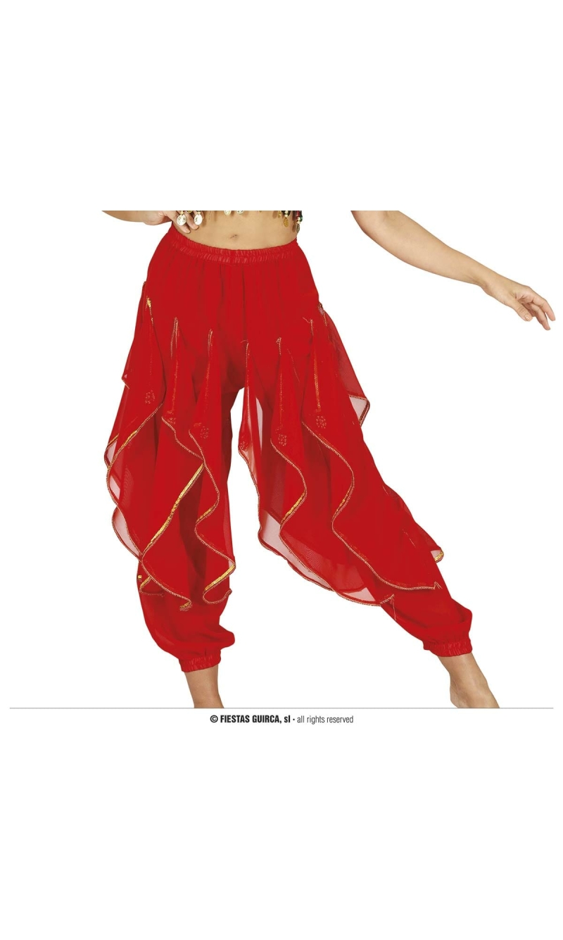Deluxe Red Belly Dance Trousers
