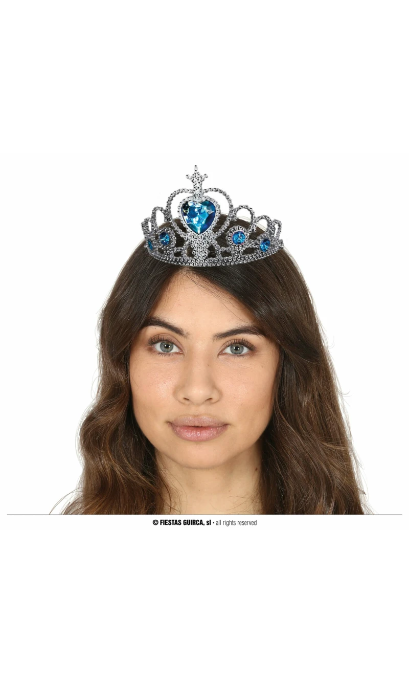 Crown Tiara With Blue Gemstones