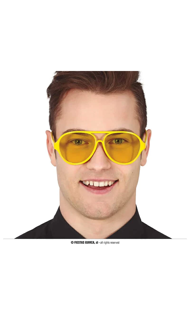 Aviator Glasses With Lenses Yellow