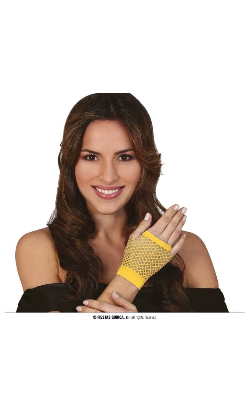 Yellow Mesh Gloves 11cm