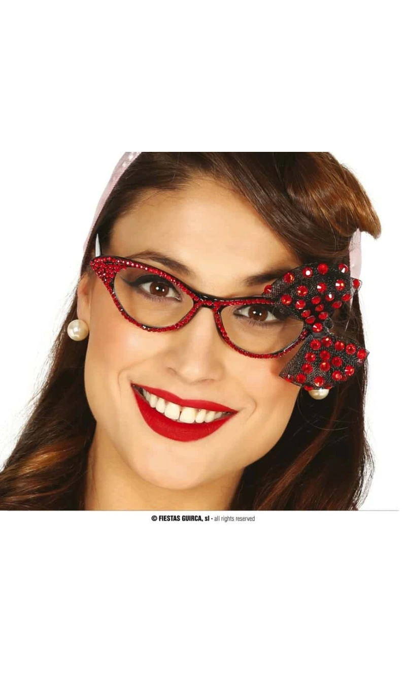 50s Glasses With Red Lace