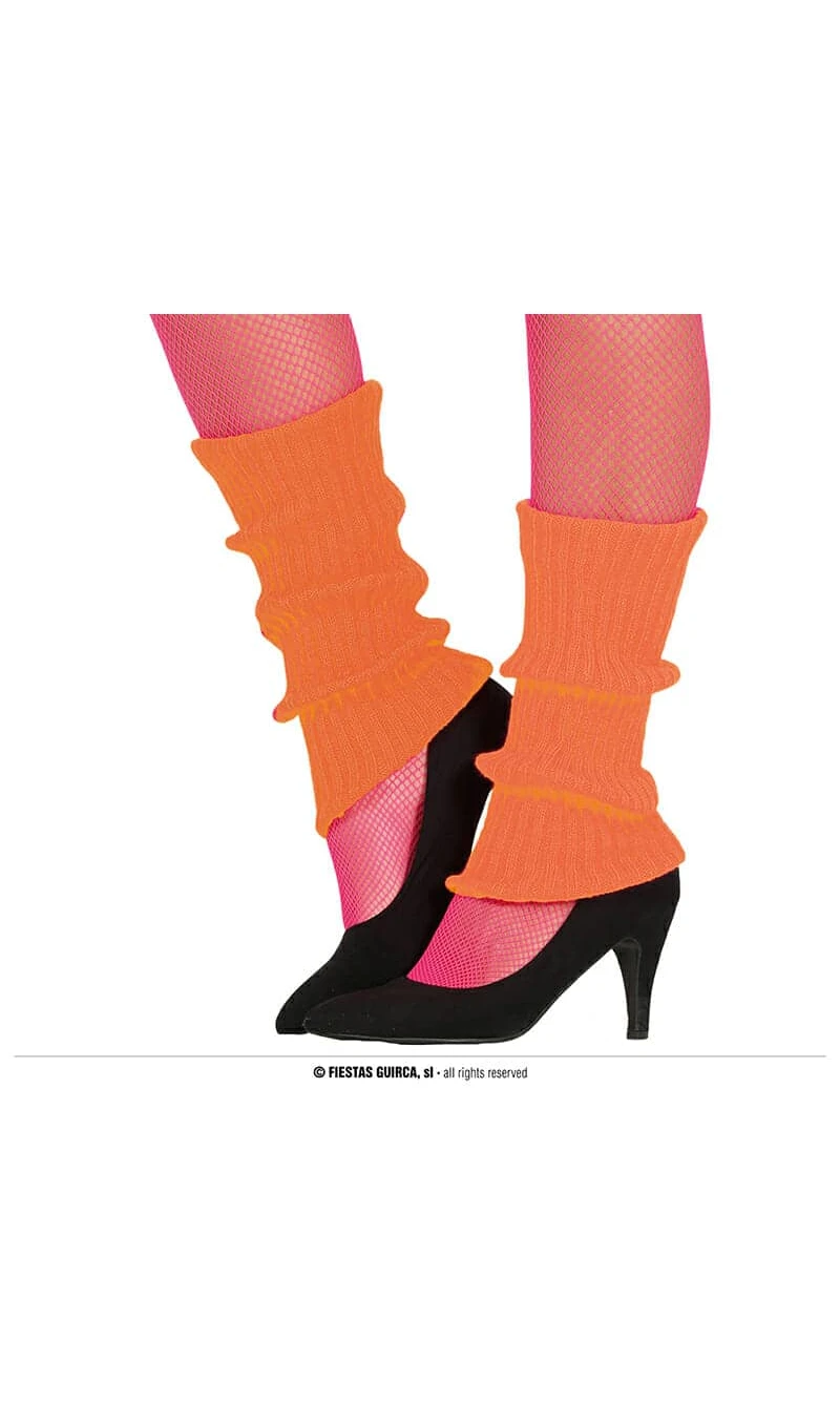 80's Neon Orange Leg Warmers - Adult One Size
