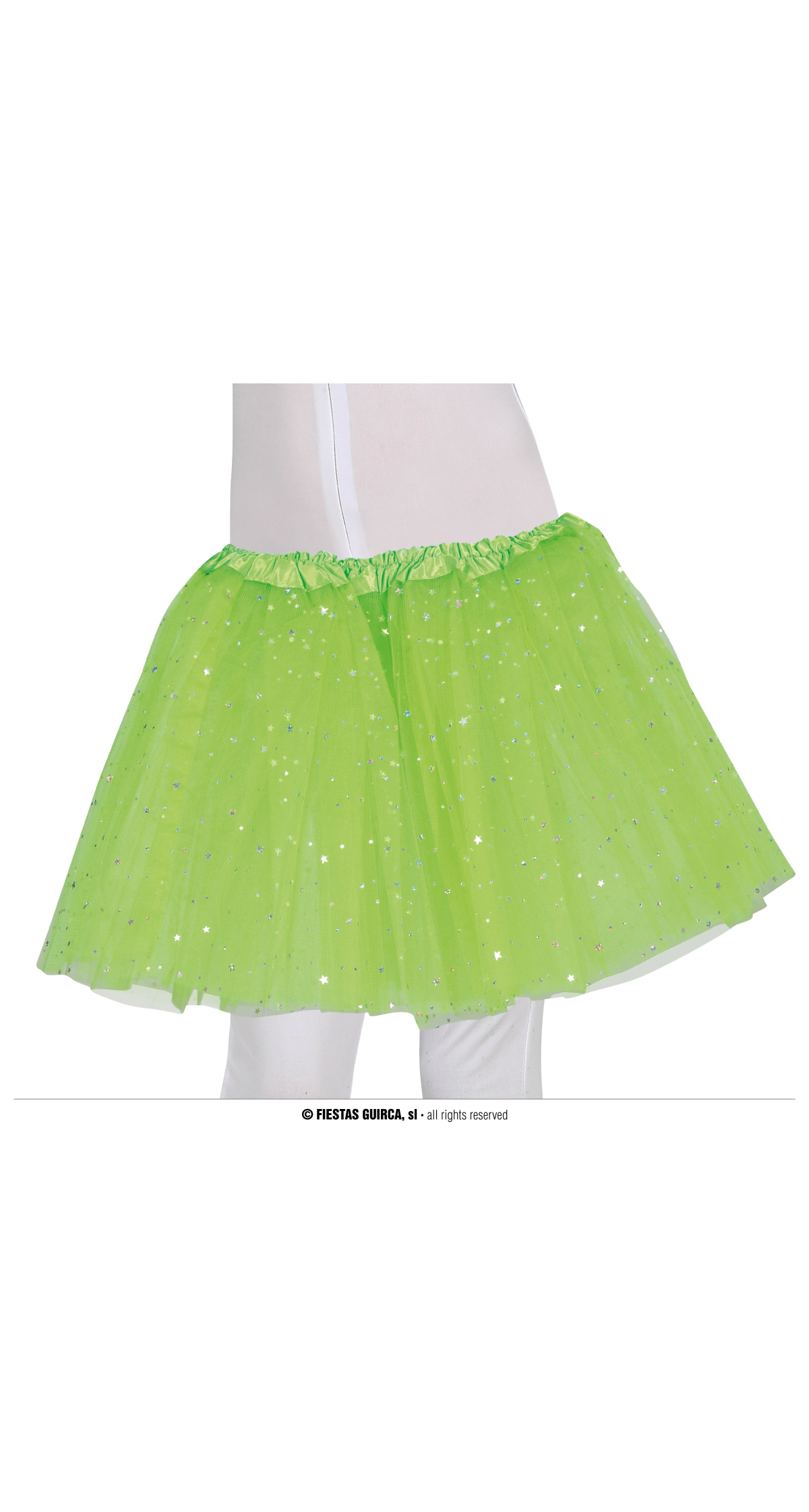 Tutu With Stars Limegreen 30cm - Child One Size