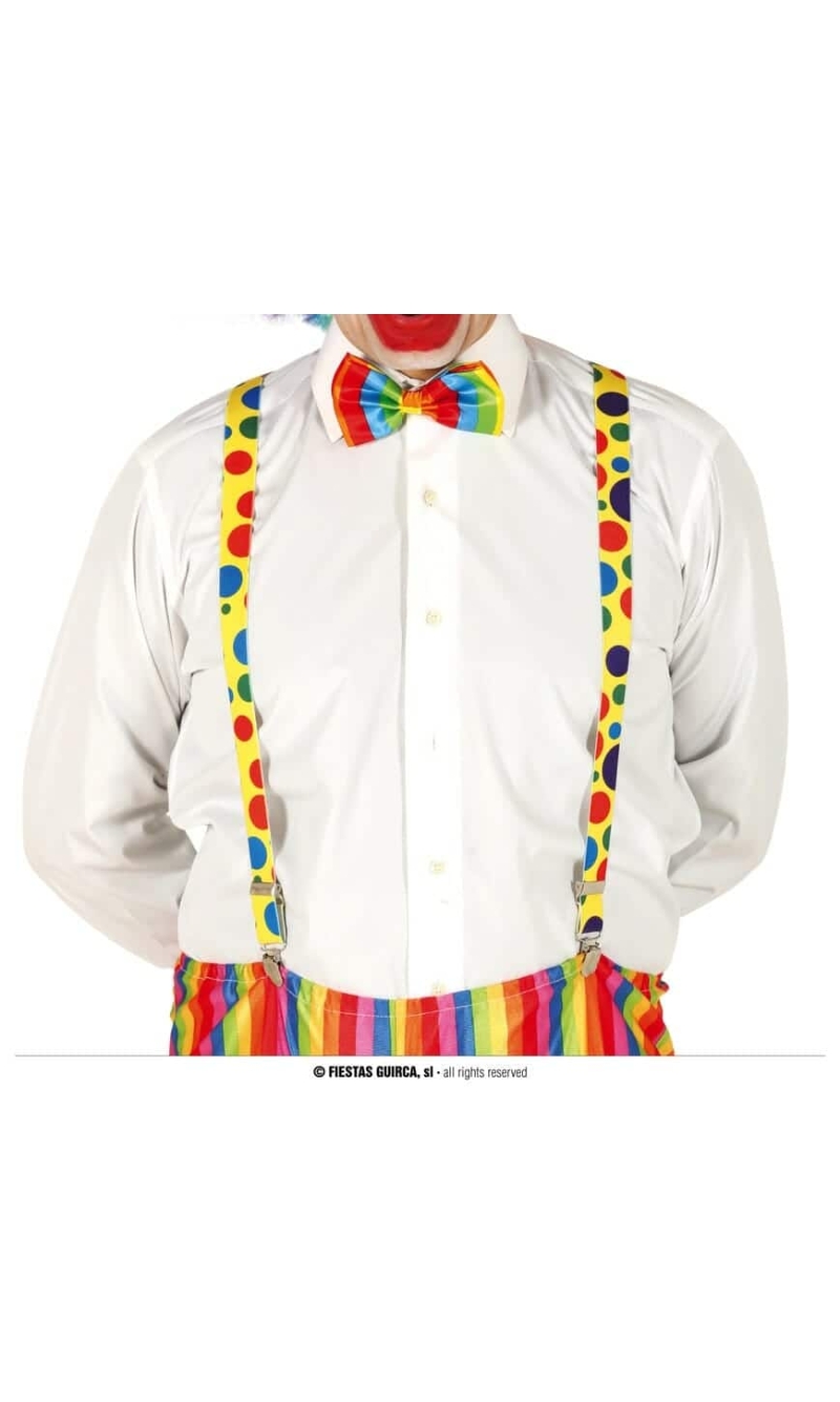 Suspenders Braces Clown Braces With Spots - Adult One Size 