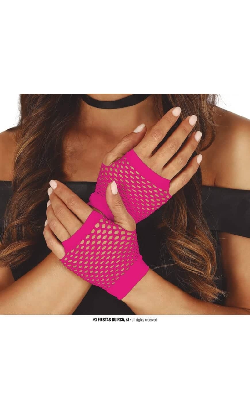 Meshed Gloves Neon Fuchsia - 11cm