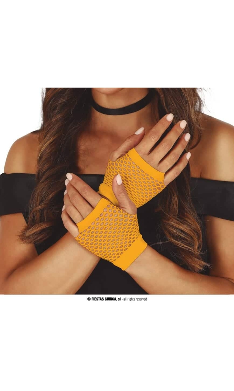 Meshed Gloves Neon Orange - 11cm