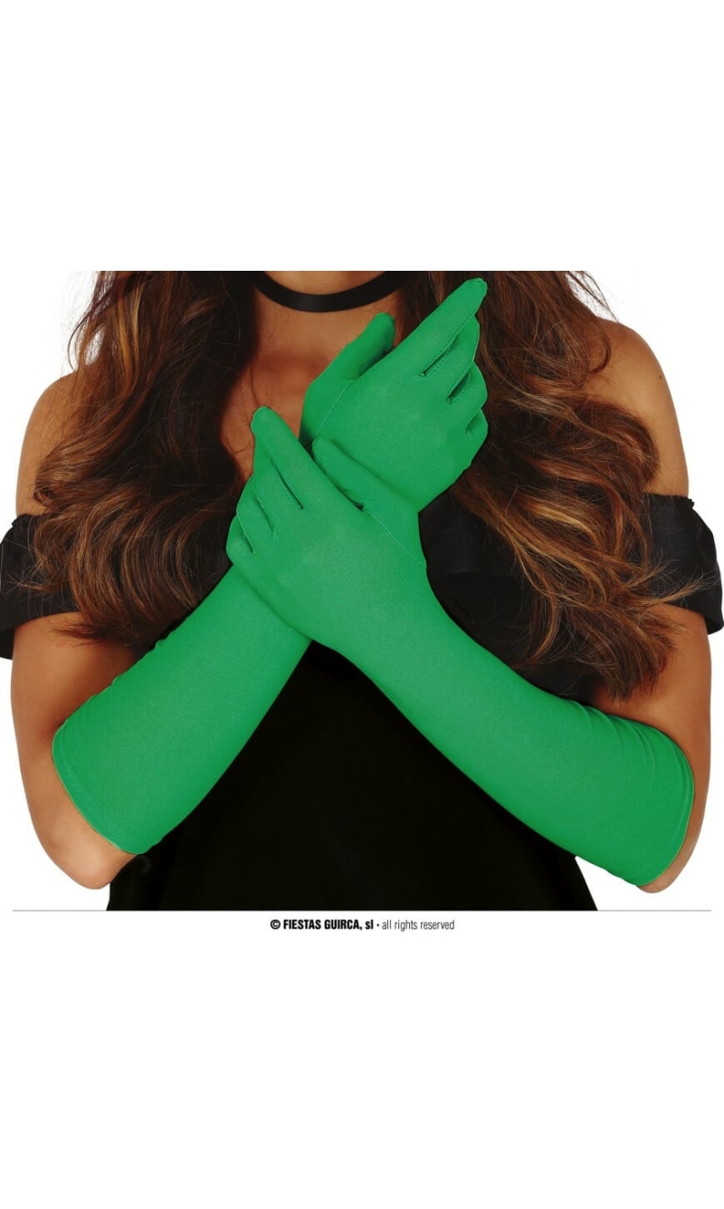 Long Gloves Forest Green - 42cm
