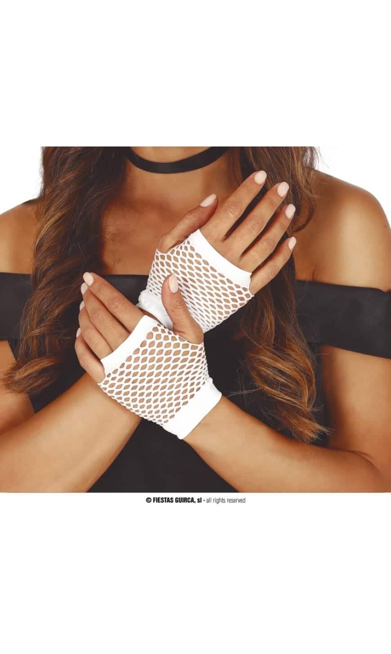 Meshed Gloves White - 11cm