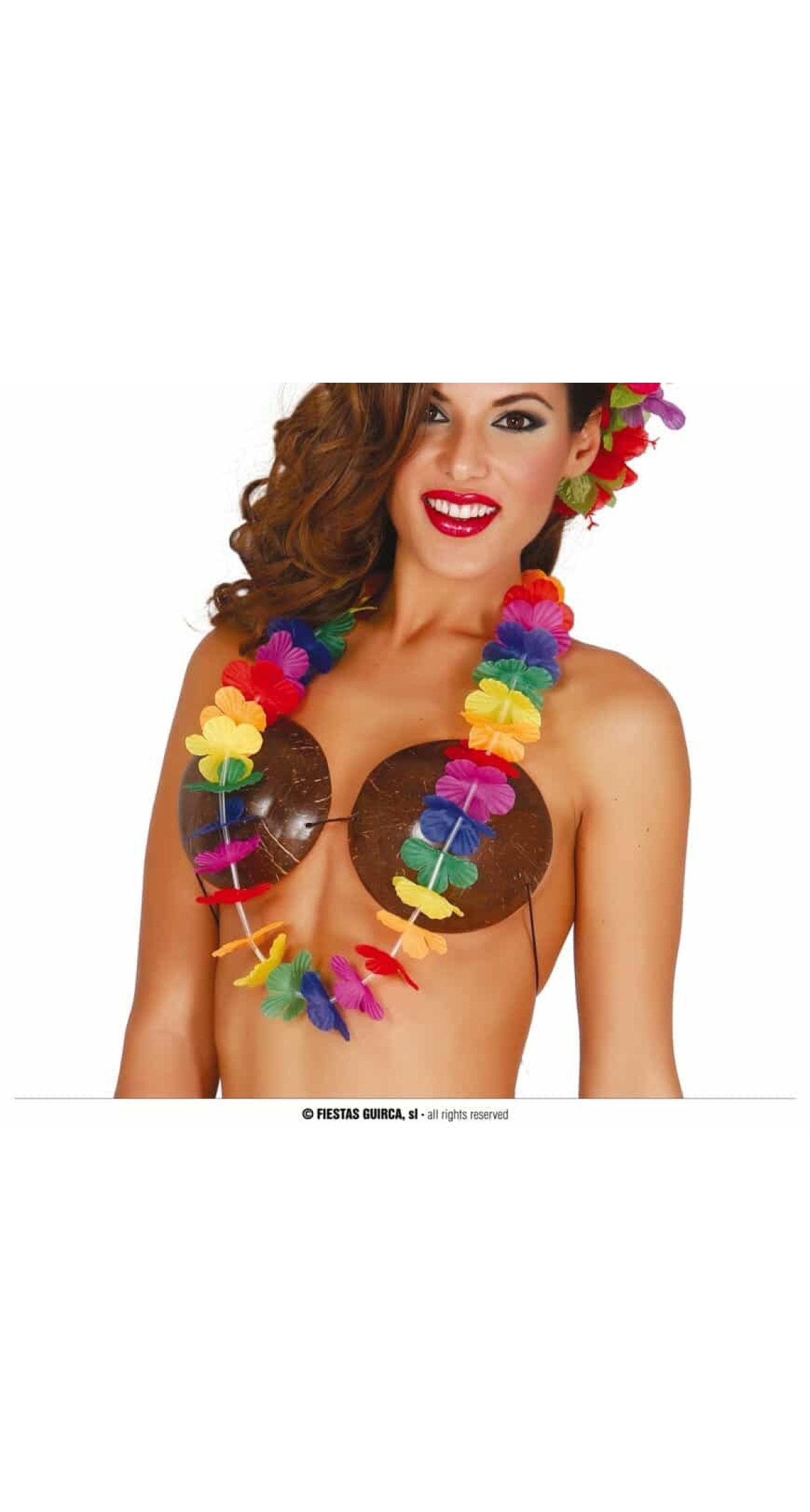 Rainbow Hawaiian Necklace Lei