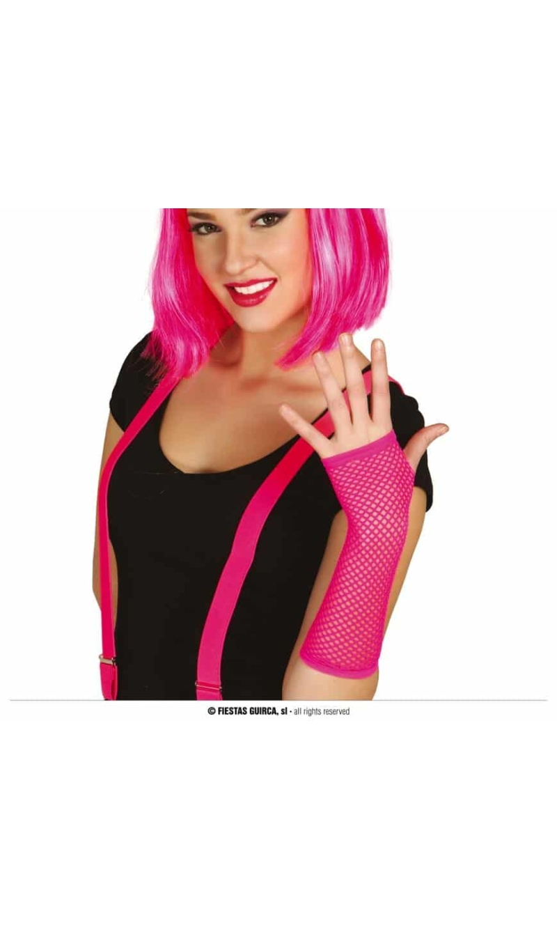 Meshed Gloves Neon Fuchsia - 26cm
