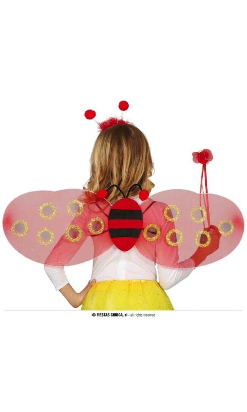 Ladybird Wings With Tiara & Wand - 78x26cm
