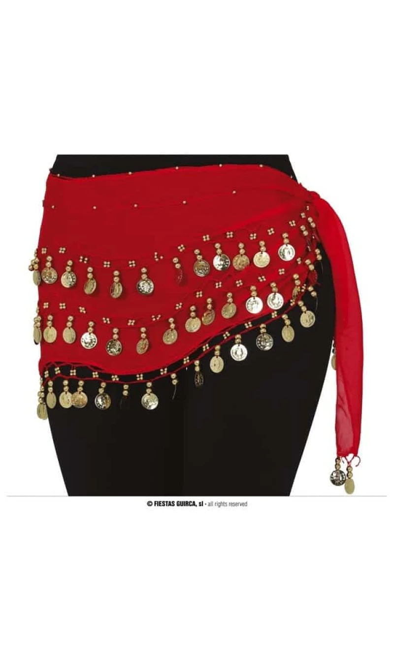 Belly Dance Skirt Scarf - Red