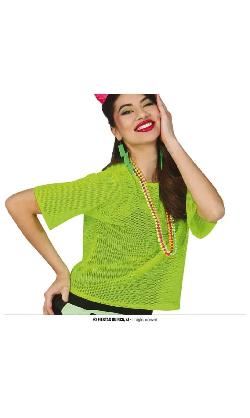 Neon Green Fishnet T-Shirt - Adult One Size
