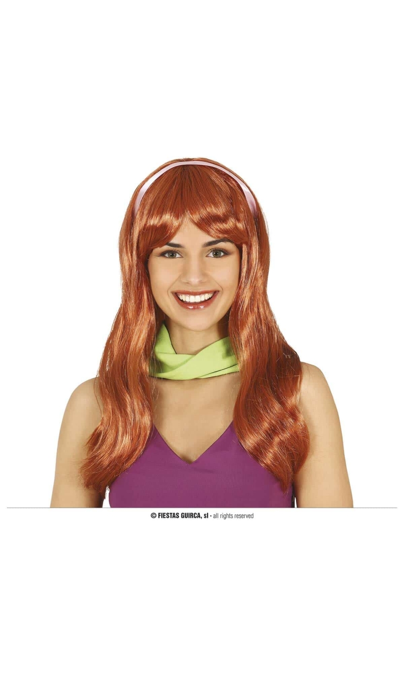 Brown Hair Wig With Ribbon - Adult One Size