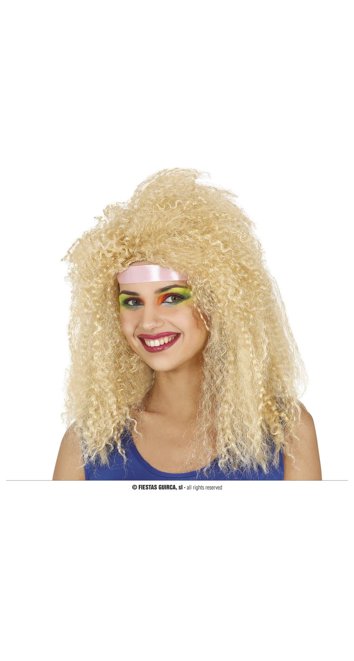Blonde 80s Curly Wig - Adult One Size