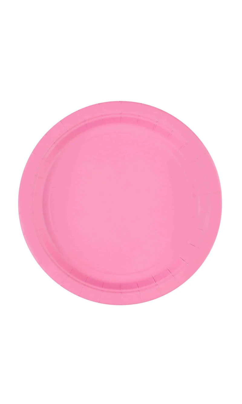 New Pink Paper Plates 23cm - 8pk