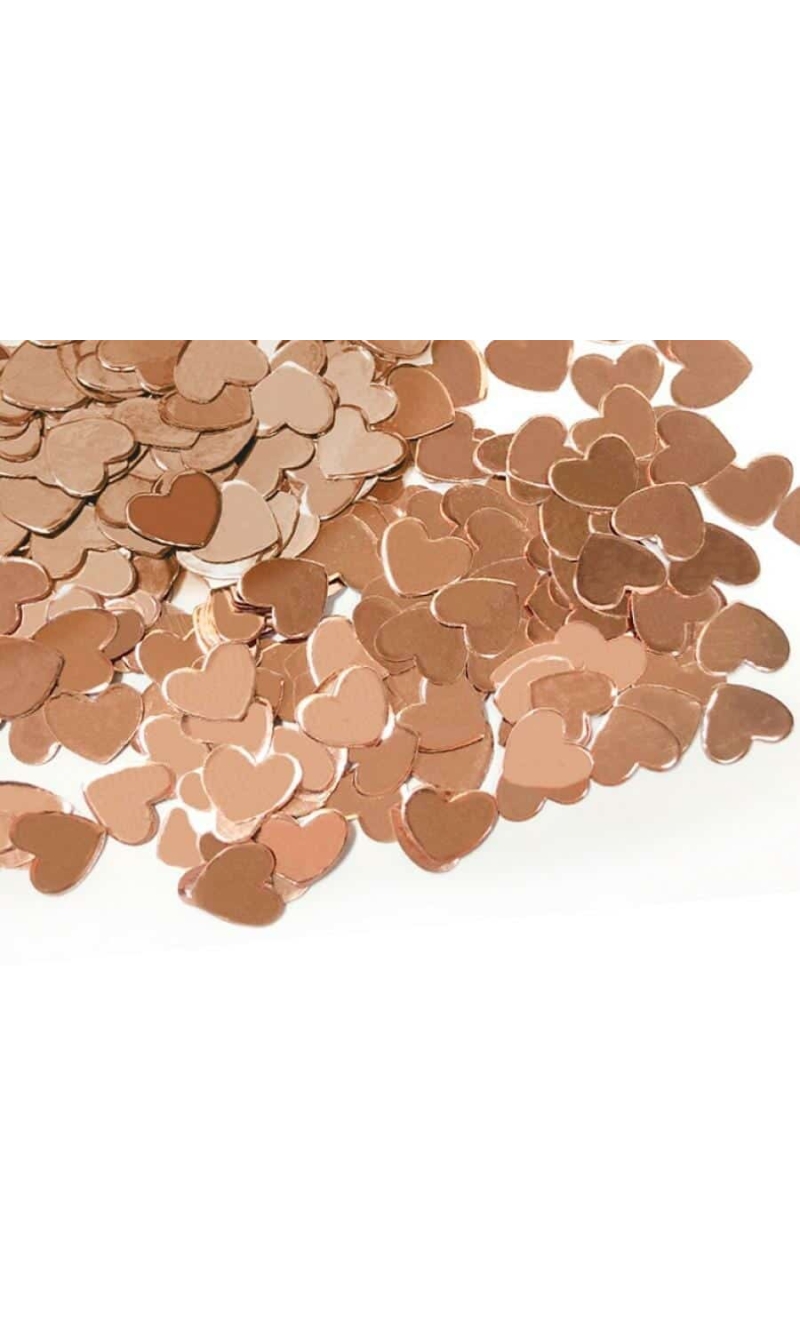 Rose Gold Hearts Paper Confetti -12G