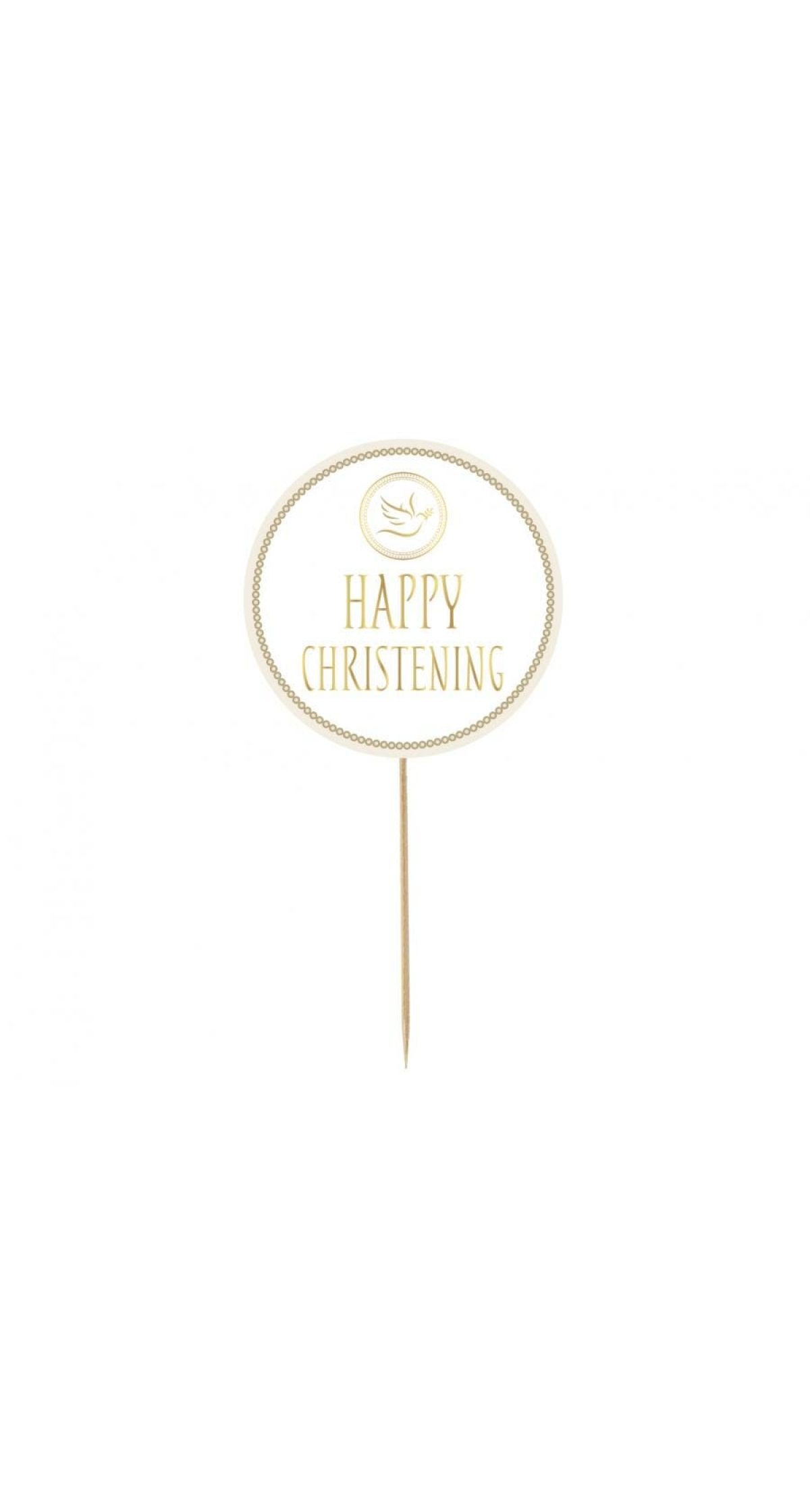 Cake Topper Happy Christening (Dove) - 14cm