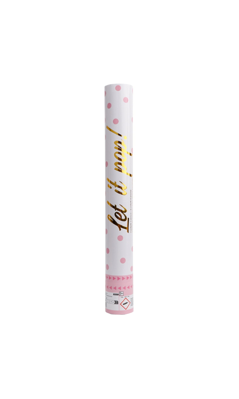 Confetti Cannon / Popper Pink Paper 40cm