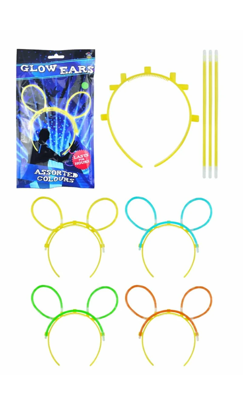 Glow Headband with Ears (Assorted Colors) - 1pk