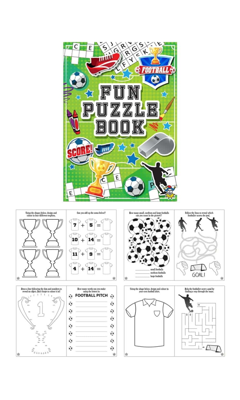Mini Party Favor Football Puzzle Books (10.5x14.5cm)
