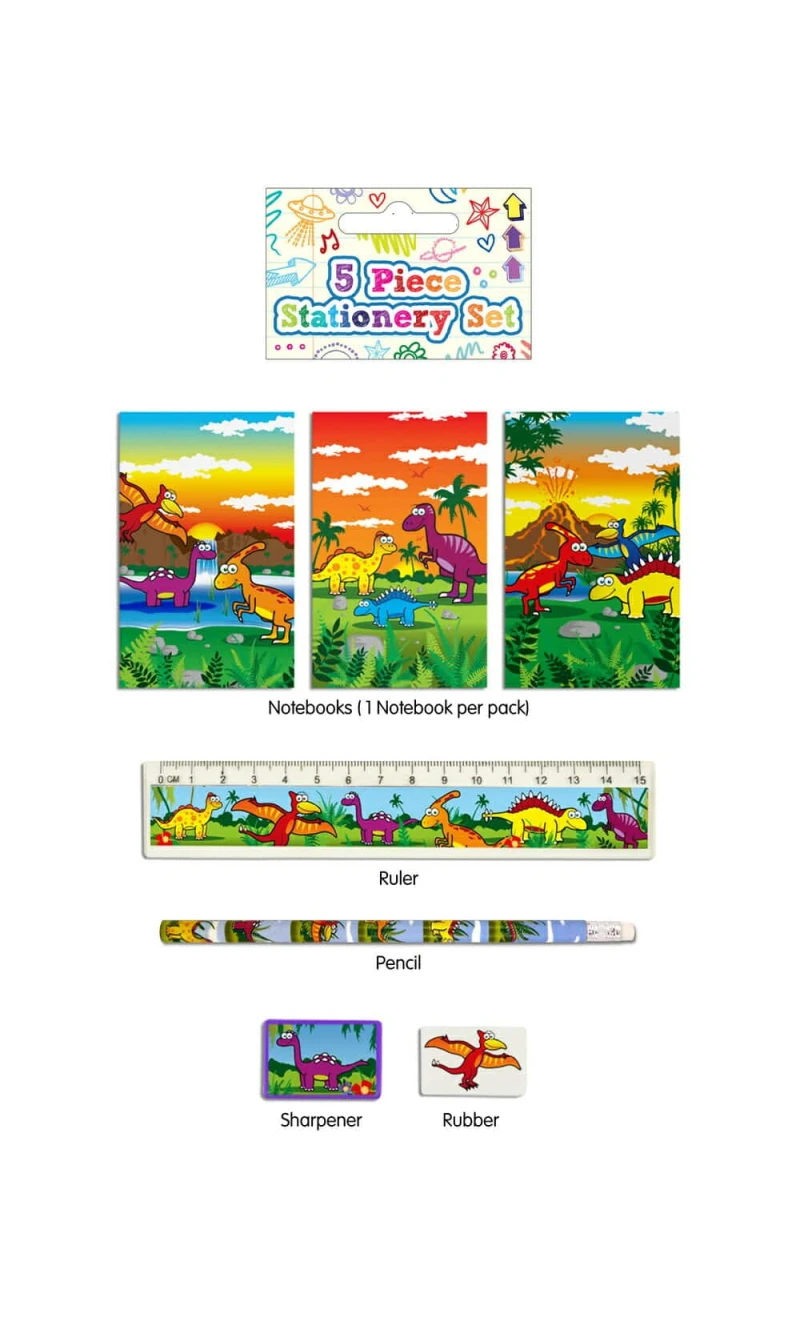 Party Favor Dinosaur Stationery Set - 5pk