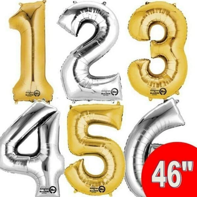 46" Large Foil Number Balloons