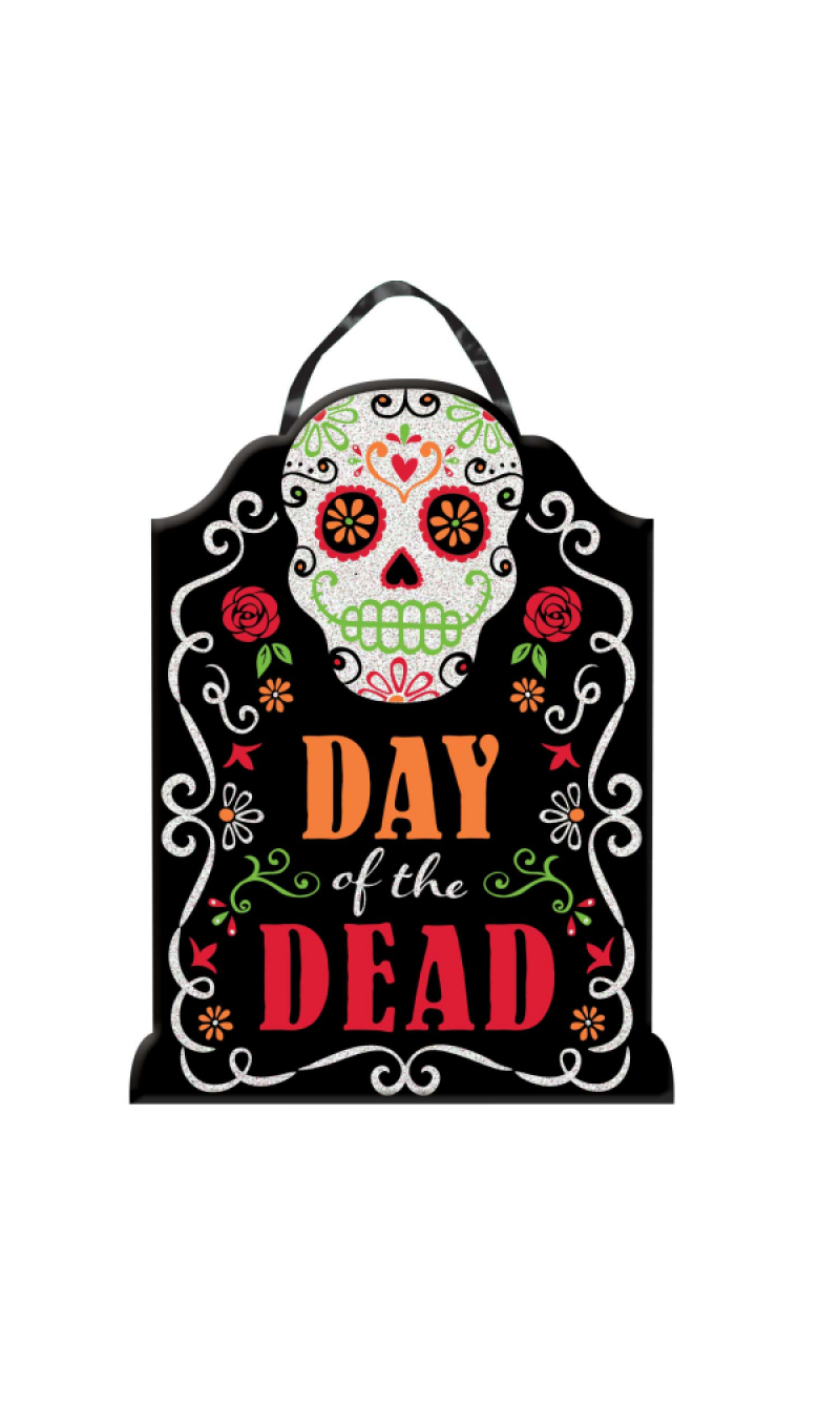 Halloween Sign Day of the Dead with Glitter MDF (40.6 x 30.4cm)