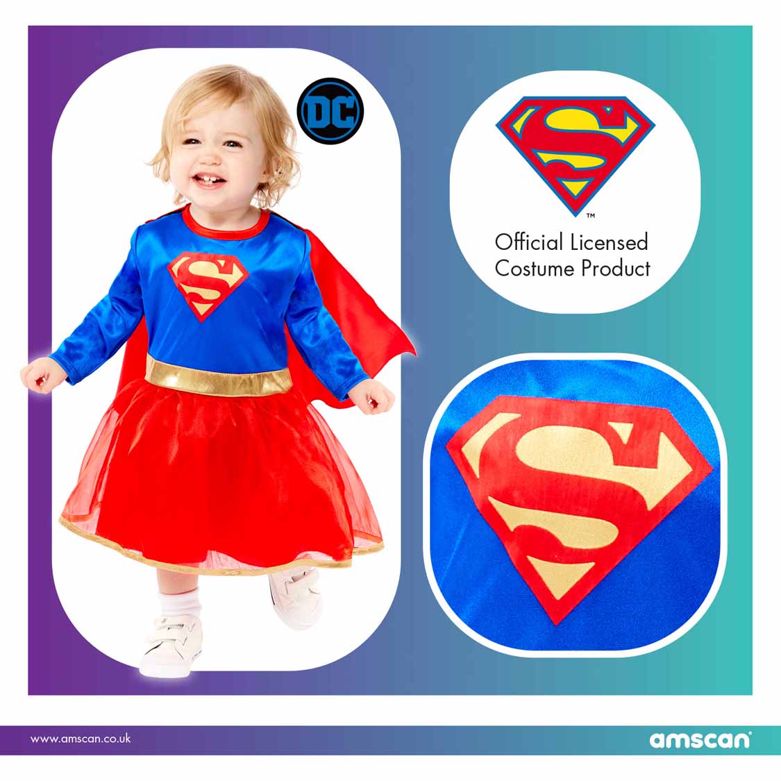 Official Licensed DC Supergirl Costume - Age 6 to 12 Months
