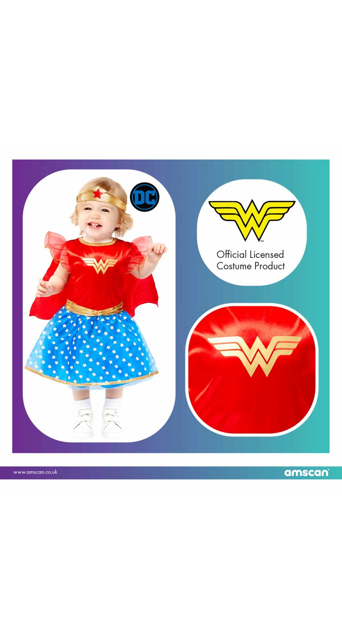 Official Licensed Wonder Woman Costume - Age 18 to 24 Months