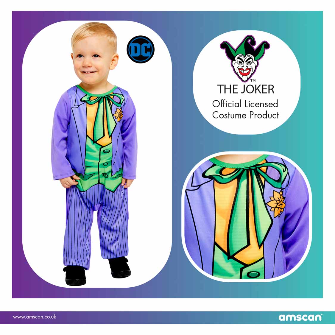 Official Licensed Joker Comic Costume - Age 2 to 3 Years