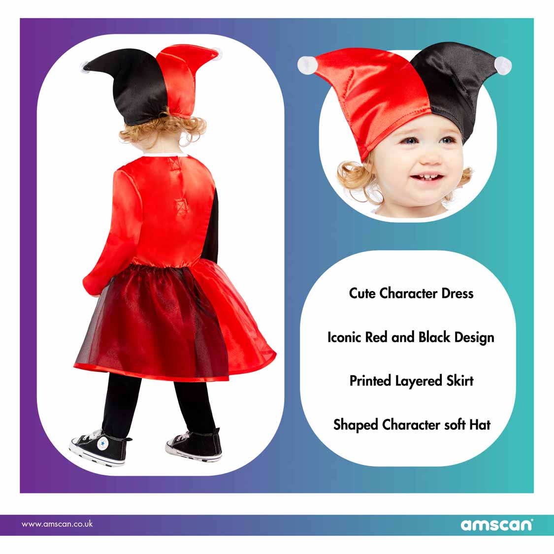Official Licensed Cute Harley Quinn Costume - Age 18 to 24 Months