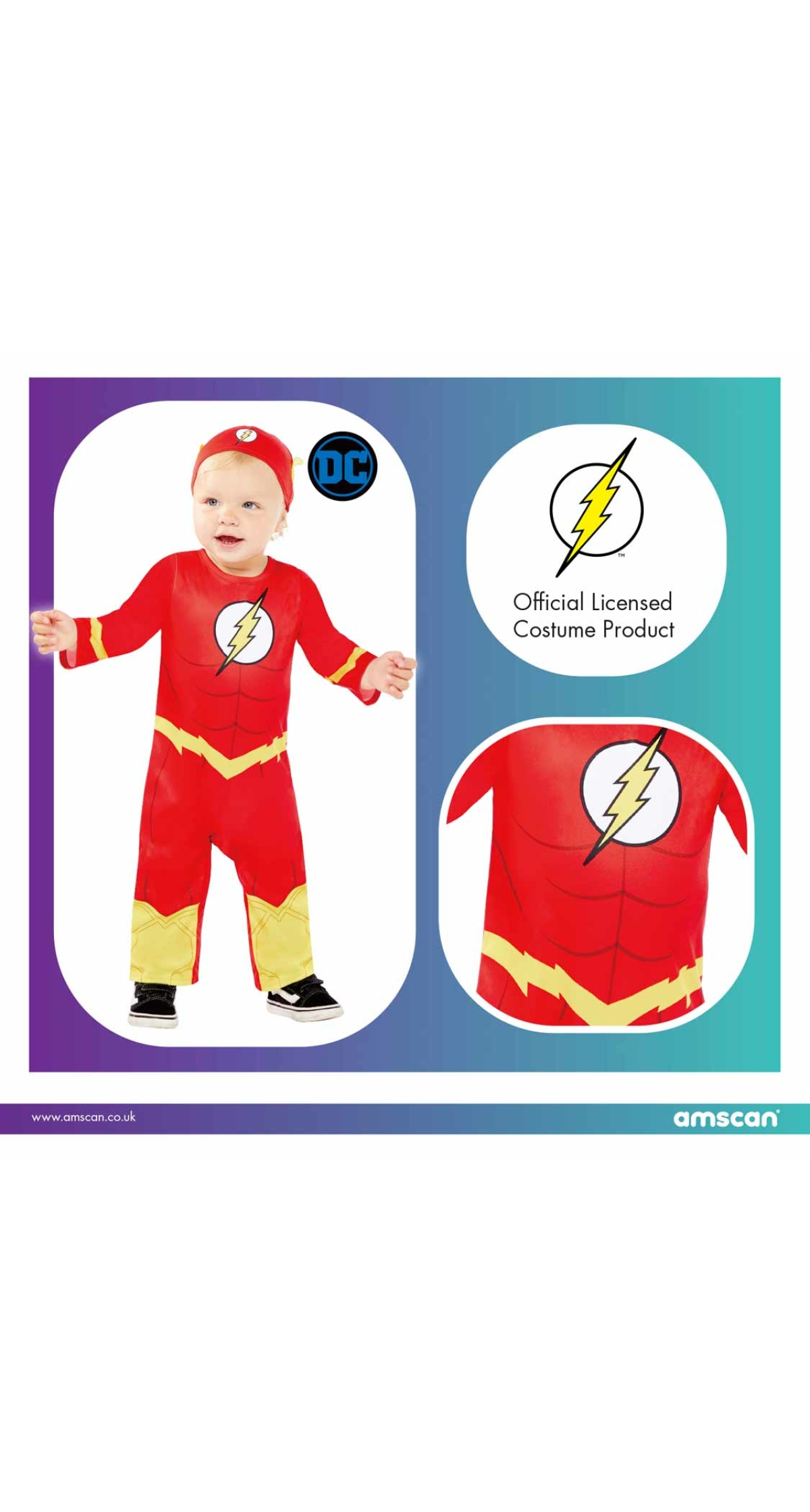 Official Licensed Flash Costume - Age 2 to 3 Years