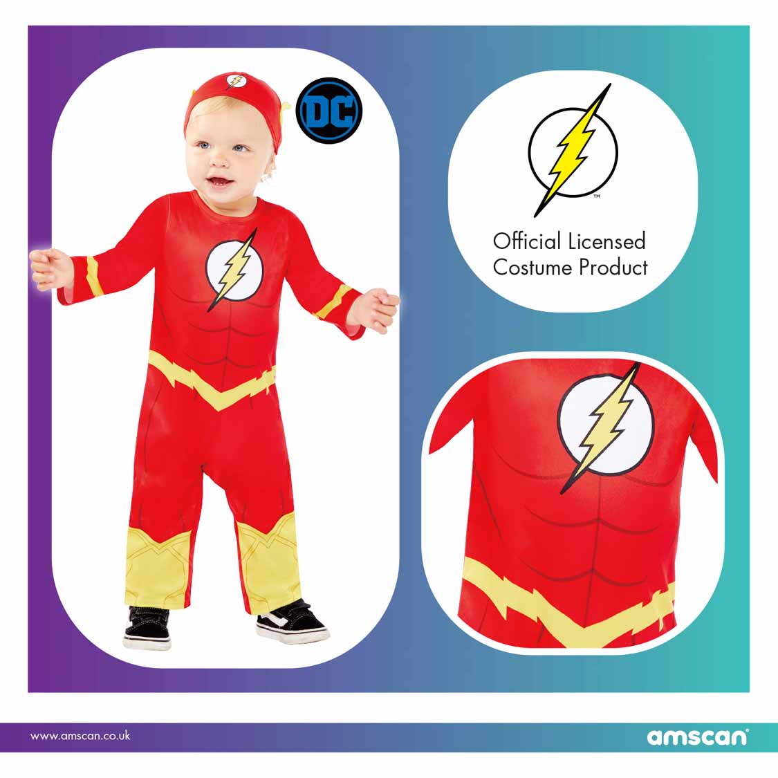 Official Licensed Flash Costume - Age 2 to 3 Years